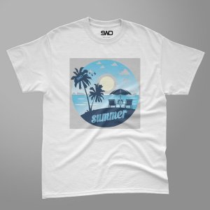 SWD Blue ski Tshirt - white