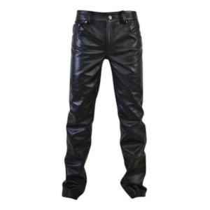 SWD 5 pocket Leather Pant - Black